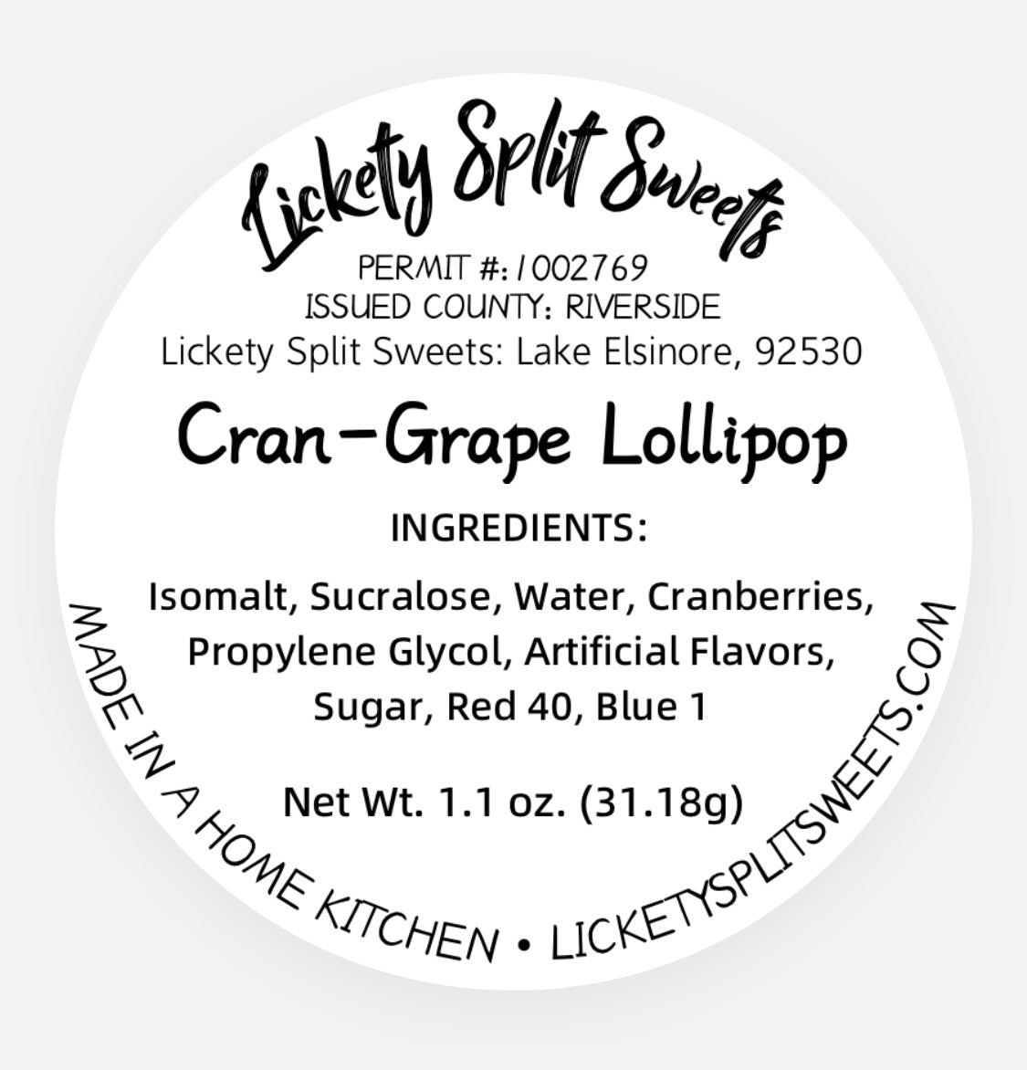 Cran-Grape Lollipop