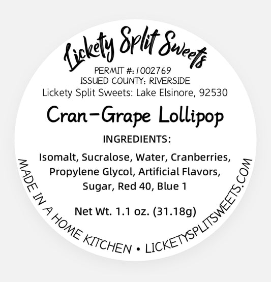Cran-Grape Lollipop
